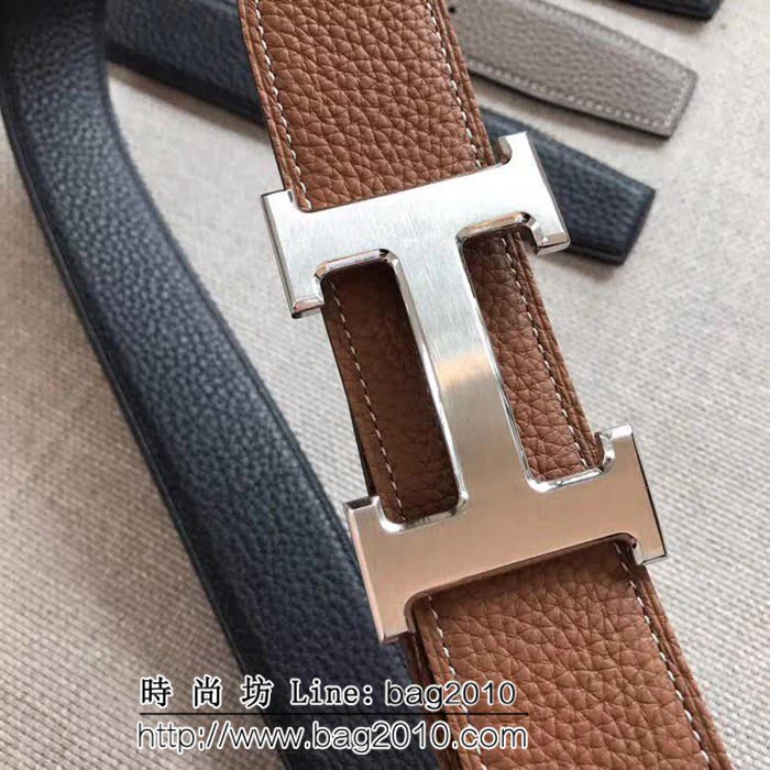愛馬仕HERMES 寬版頭尾雙八字 官網同步 雙面可用 原版皮高端男士皮帶 HHG1535
